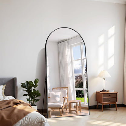 Ganzkörperspiegel 180x86cm mit Schwarzrahmen – Stehend, Hängend, Anlehnend