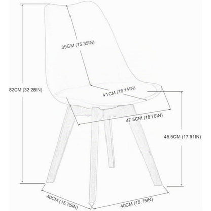8 Esszimmerstühle Skandinavisch mit Sitzkissen & Holzbeinen