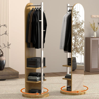 360° Ganzkörperspiegel mit Garderobe & Ablagen