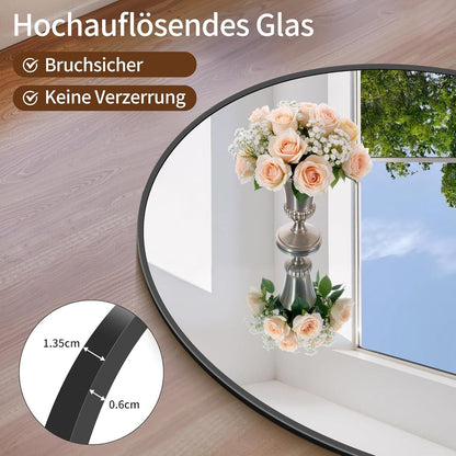 Großer Ganzkörperspiegel 180x86cm – Stehend, Hängend, Modern