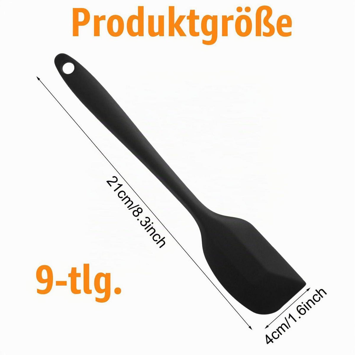 9er Set Silikon Schaber | Spatel & Löffel für Küche & Backen