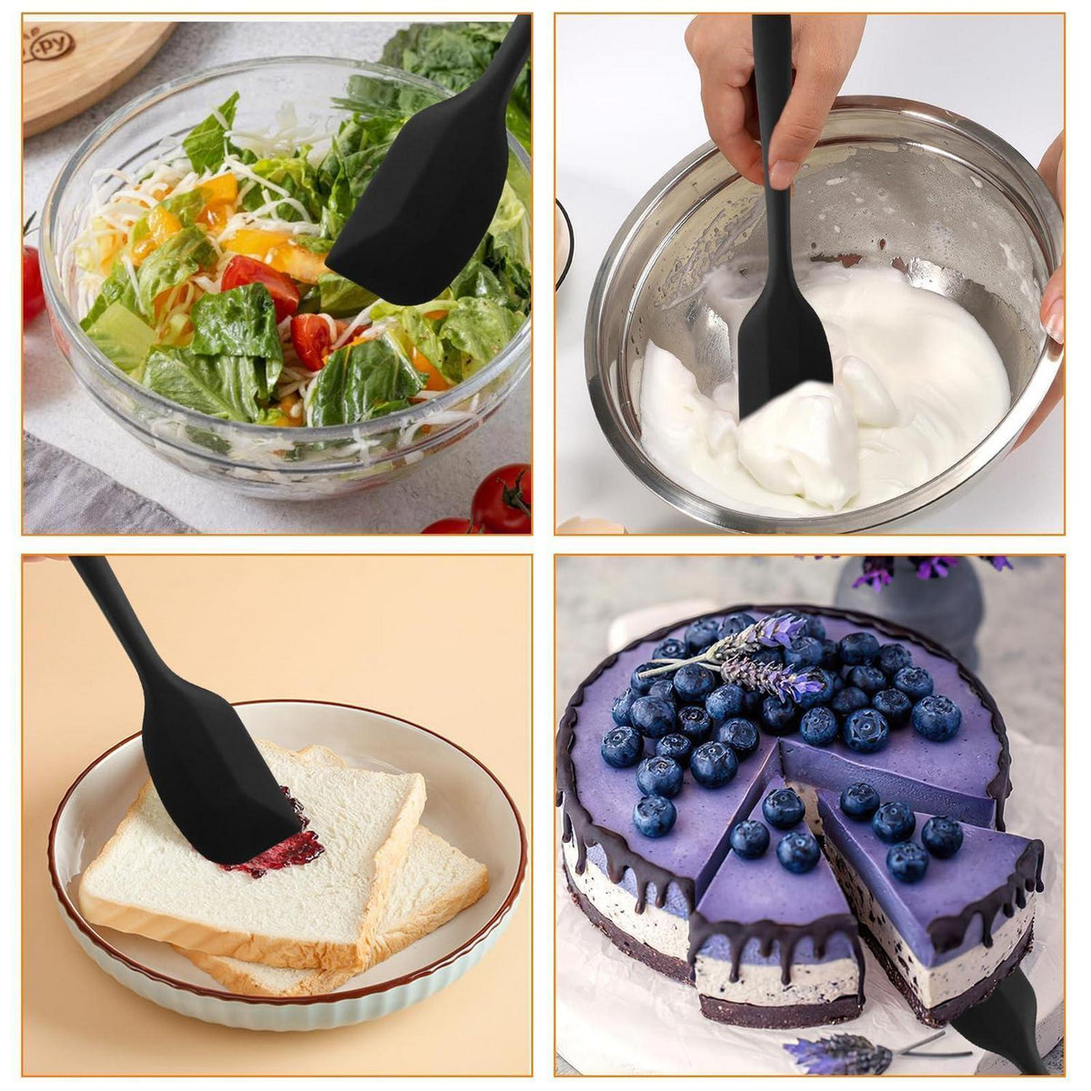 9er Set Silikon Schaber | Spatel & Löffel für Küche & Backen