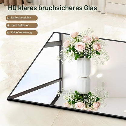 Großer Ganzkörperspiegel 180x86cm mit Aluminiumrahmen – Stehend & Wandmontage