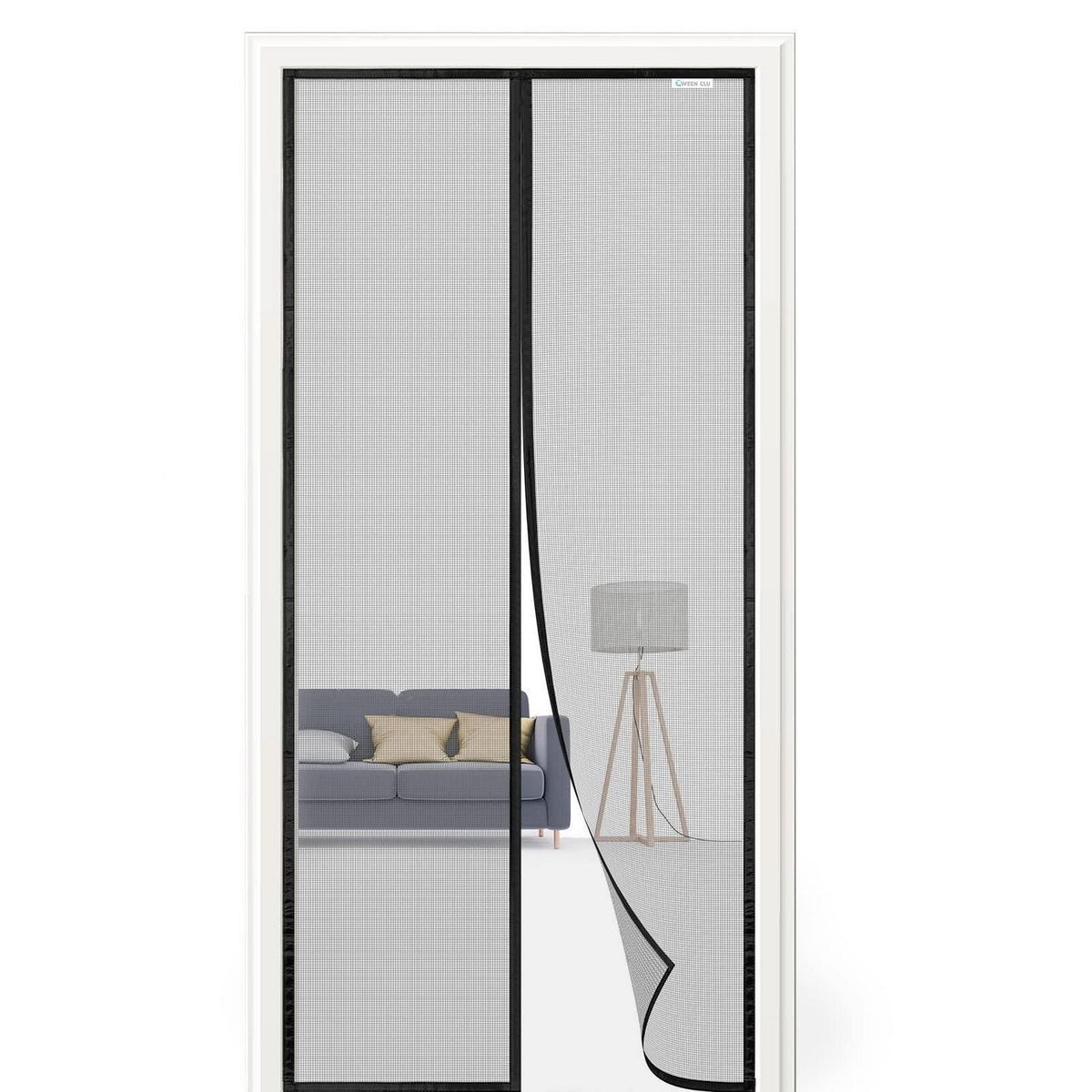 Fliegengitter Tür 90x190 cm – Magnet, Bohrenfrei & Haustierfreundlich