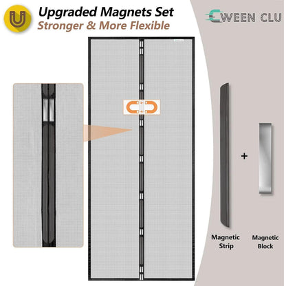 Fliegengitter Tür 90x190 cm – Magnet, Bohrenfrei & Haustierfreundlich
