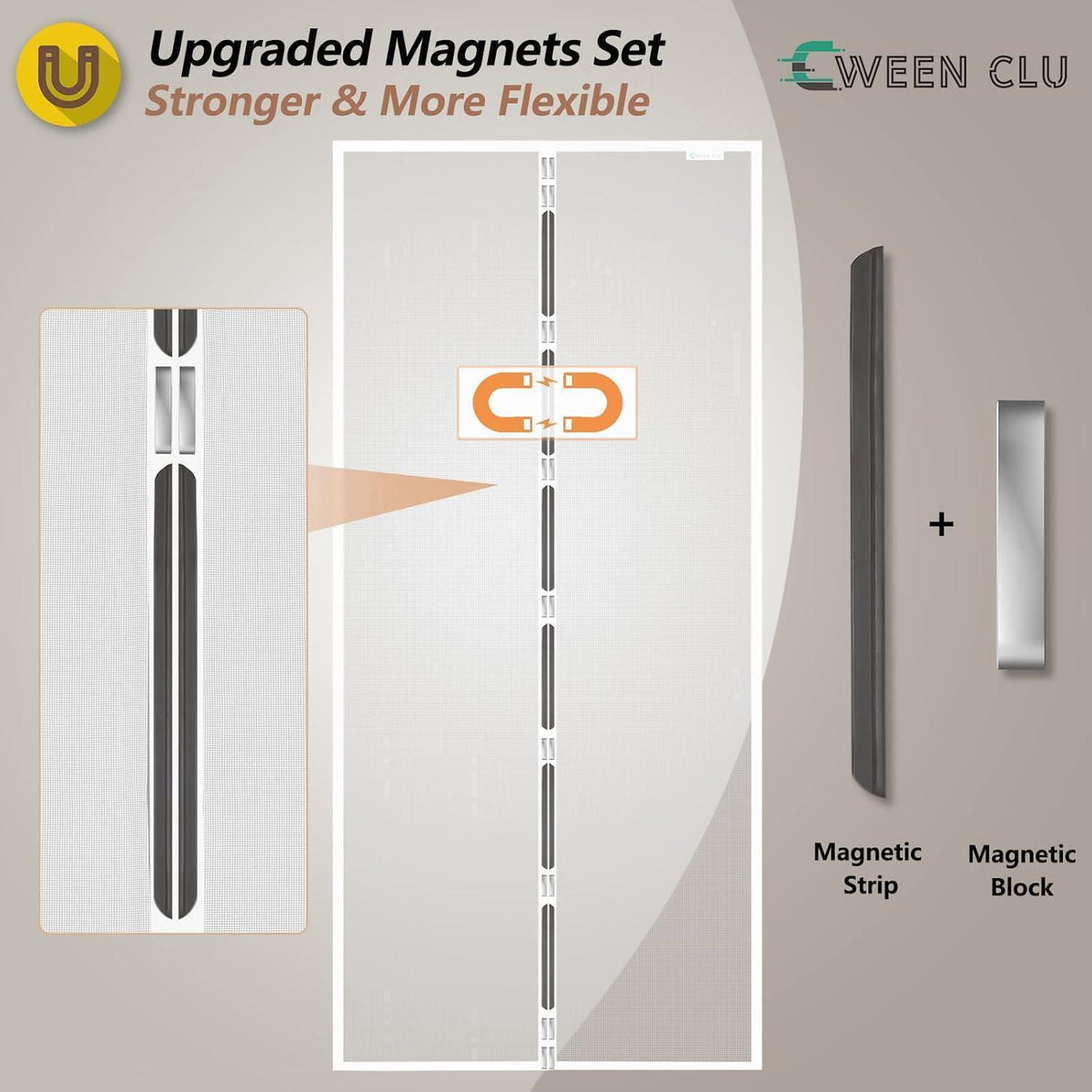 Fliegengitter Tür 85x195 cm – Magnet, Bohrenfrei & Haustierfreundlich