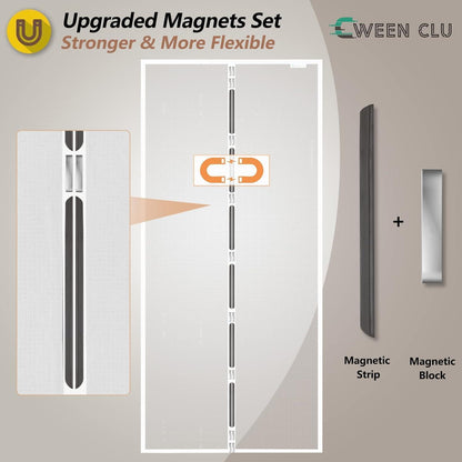 Fliegengitter Tür 85x195 cm – Magnet, Bohrenfrei & Haustierfreundlich