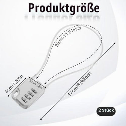 2x 4-Stelliges Zahlenschloss mit Seil – Gepäck & Fahrradsicherung