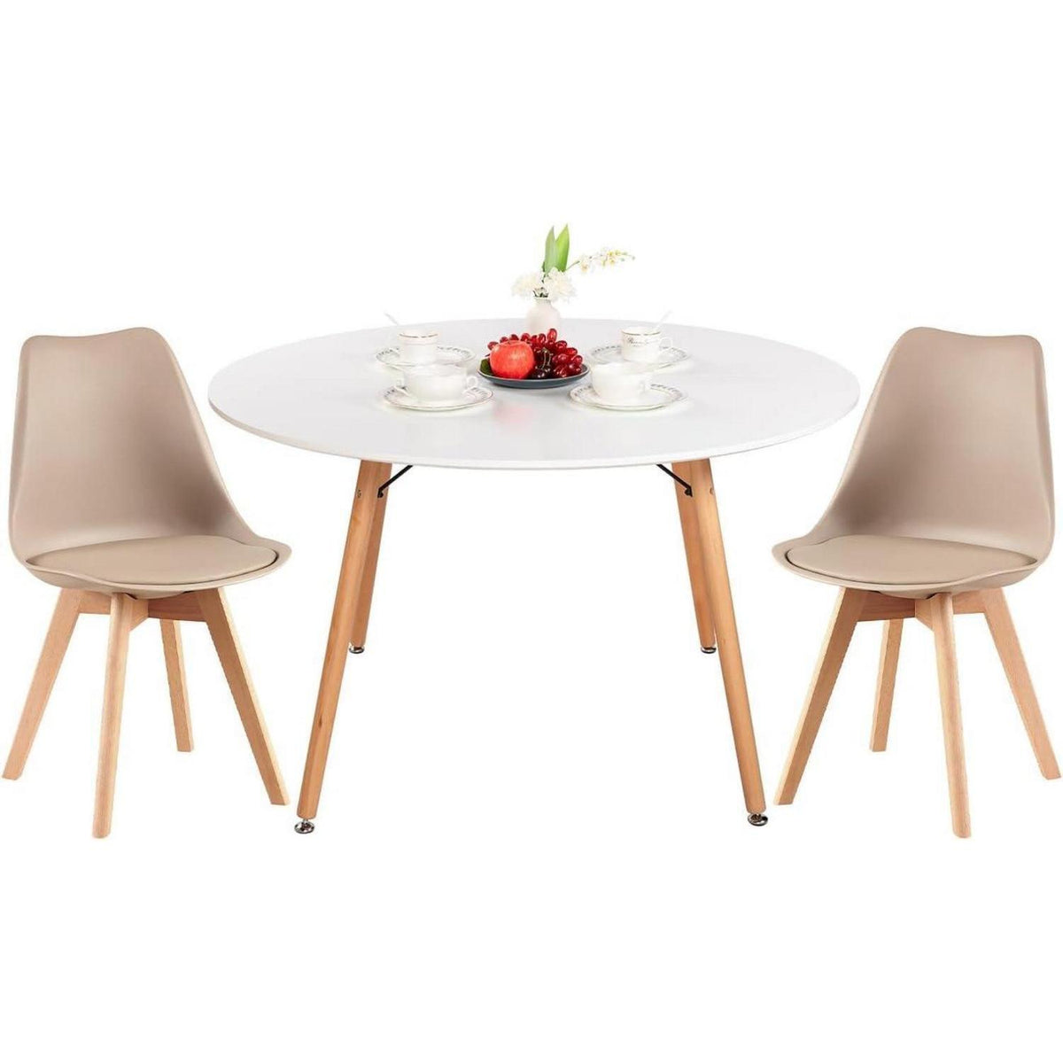 Esstisch Set 120cm mit 2 skandinavischen Stühlen
