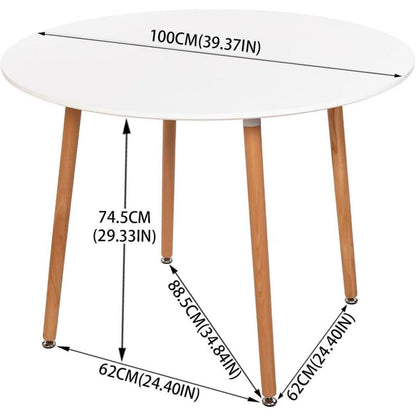 Esstisch Set 100cm Holz & Weiß mit 2 skandinavischen Stühlen