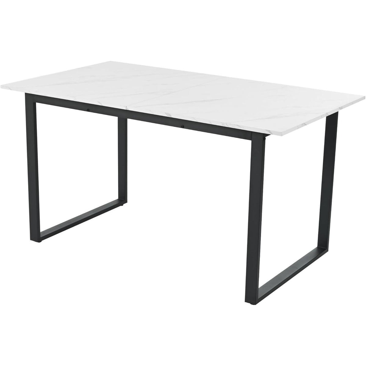 Ausziehbarer Esstisch Weiß 140-180 cm mit Metallgestell