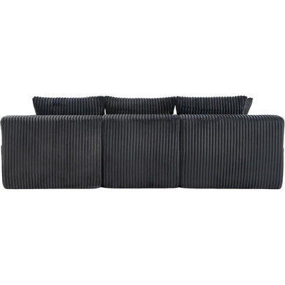 Cordo L-Form Sofa Grau – Eckcouch mit Getränkehaltern & Taschen