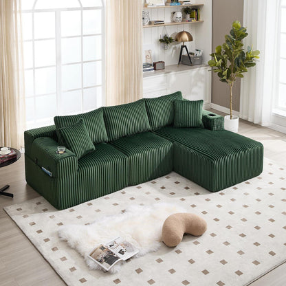 Cordo Ecksofa L-Form Smaragdgrün – Komfortabel & Vielseitig