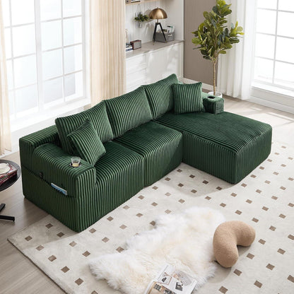 Cordo Ecksofa L-Form Smaragdgrün – Komfortabel & Vielseitig