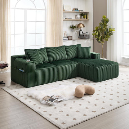 Cordo Ecksofa L-Form Smaragdgrün – Komfortabel & Vielseitig