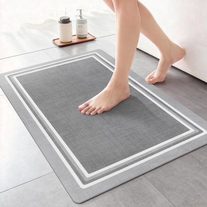 Rutschfeste Badematte Hellgrau 50x80 cm – Schnelltrocknend & Pflegeleicht