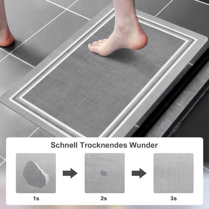 Rutschfeste Badematte Hellgrau 50x80 cm – Schnelltrocknend & Pflegeleicht