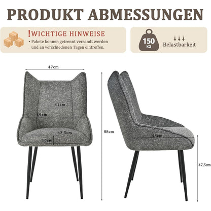 Esszimmerstühle 6er Set Schwarz-Weiß, Samt & Taschenfederkern