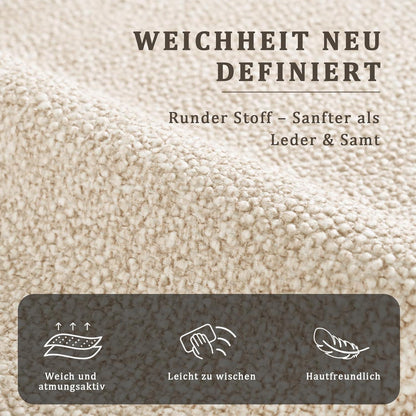 Moderner Esszimmerstuhl Set Creme - Samt, Verstellbare Füße