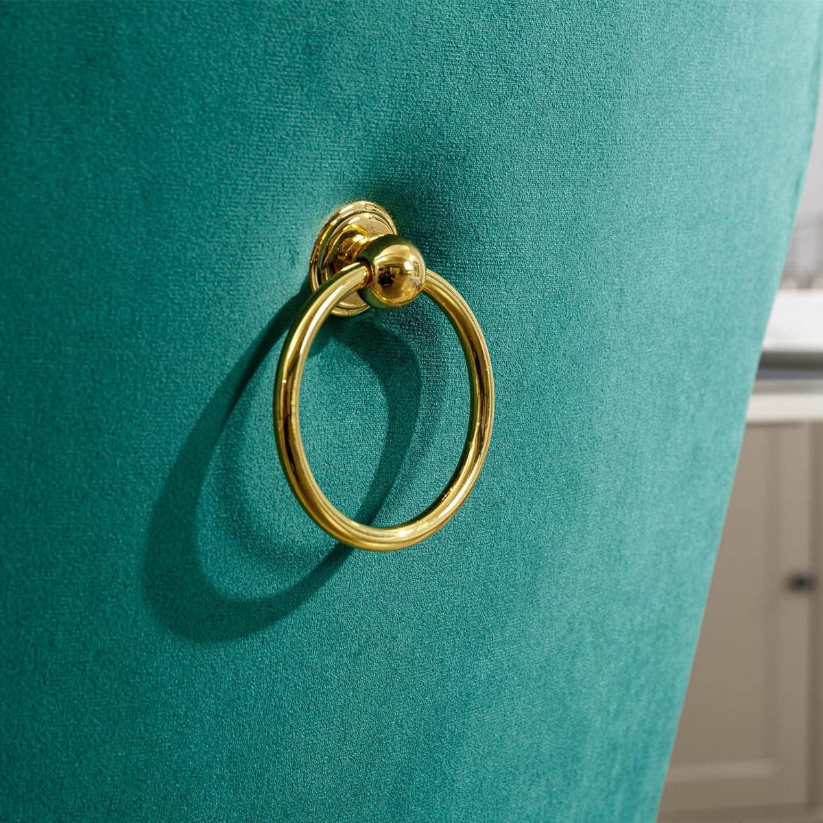 Esszimmerstühle 2er Set, Samt & Gold, hohe Lehne