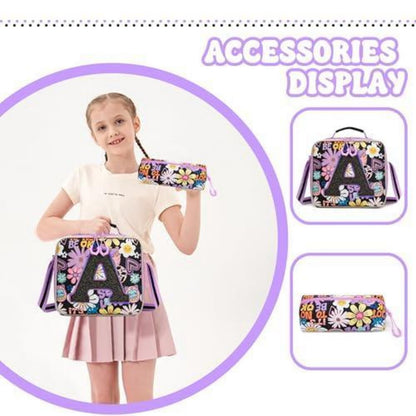 Schultrolley Rucksack Mädchen mit Rollen & Zubehör Set