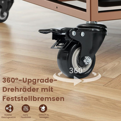Faltbarer Hundekäfig mit 3 Türen – Braun, 82x52x56 cm