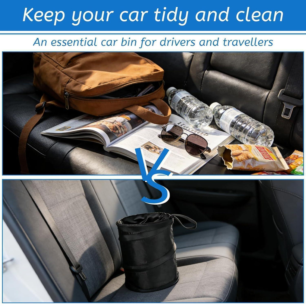 2x Faltbarer Auto Mülleimer – Wasserdicht & Praktisch