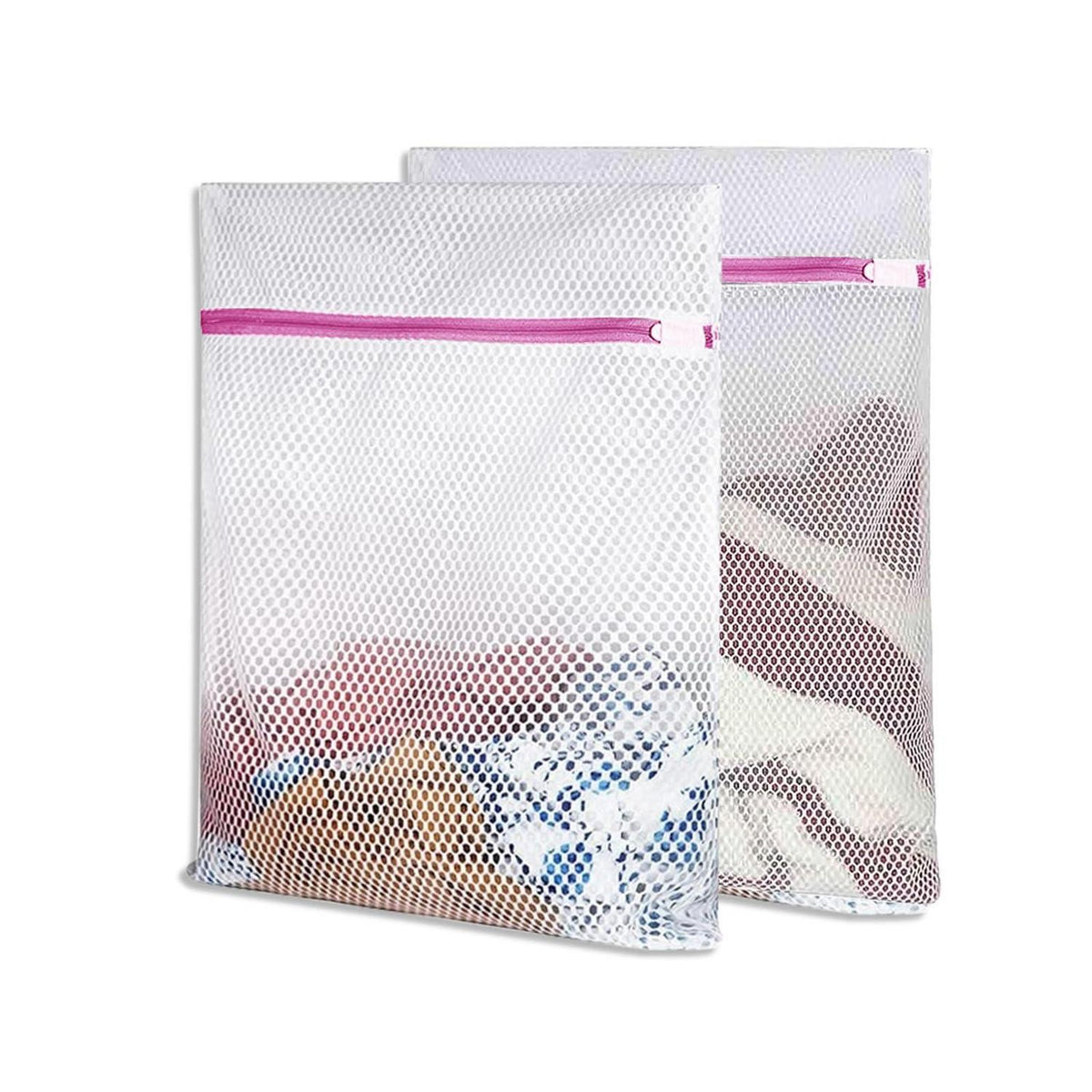 Wäschesäcke 2er-Set – Wäschenetz für Waschmaschine, Pink 40x50cm