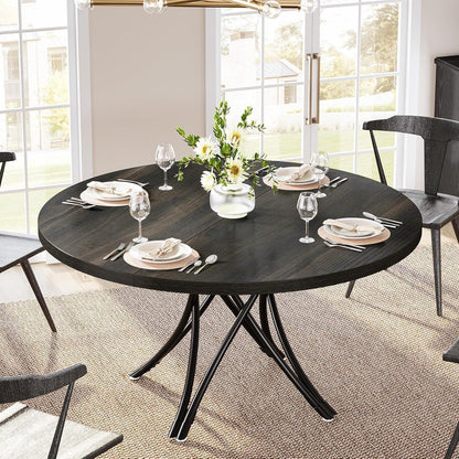 Runder Esstisch Schwarz 120cm – Modern & Stabil