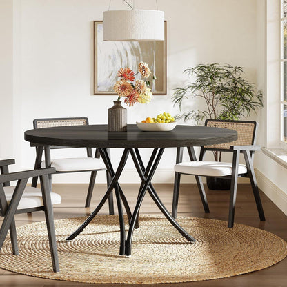 Runder Esstisch Schwarz 120cm – Modern & Stabil