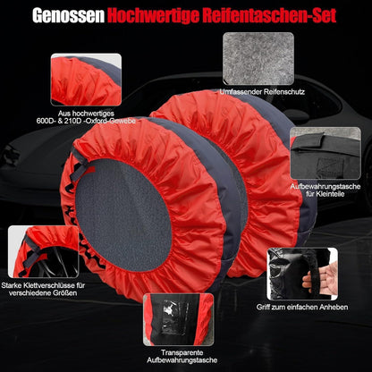 Reifentaschen Set 4er-Pack, 18-22 Zoll, wasserdicht & robust