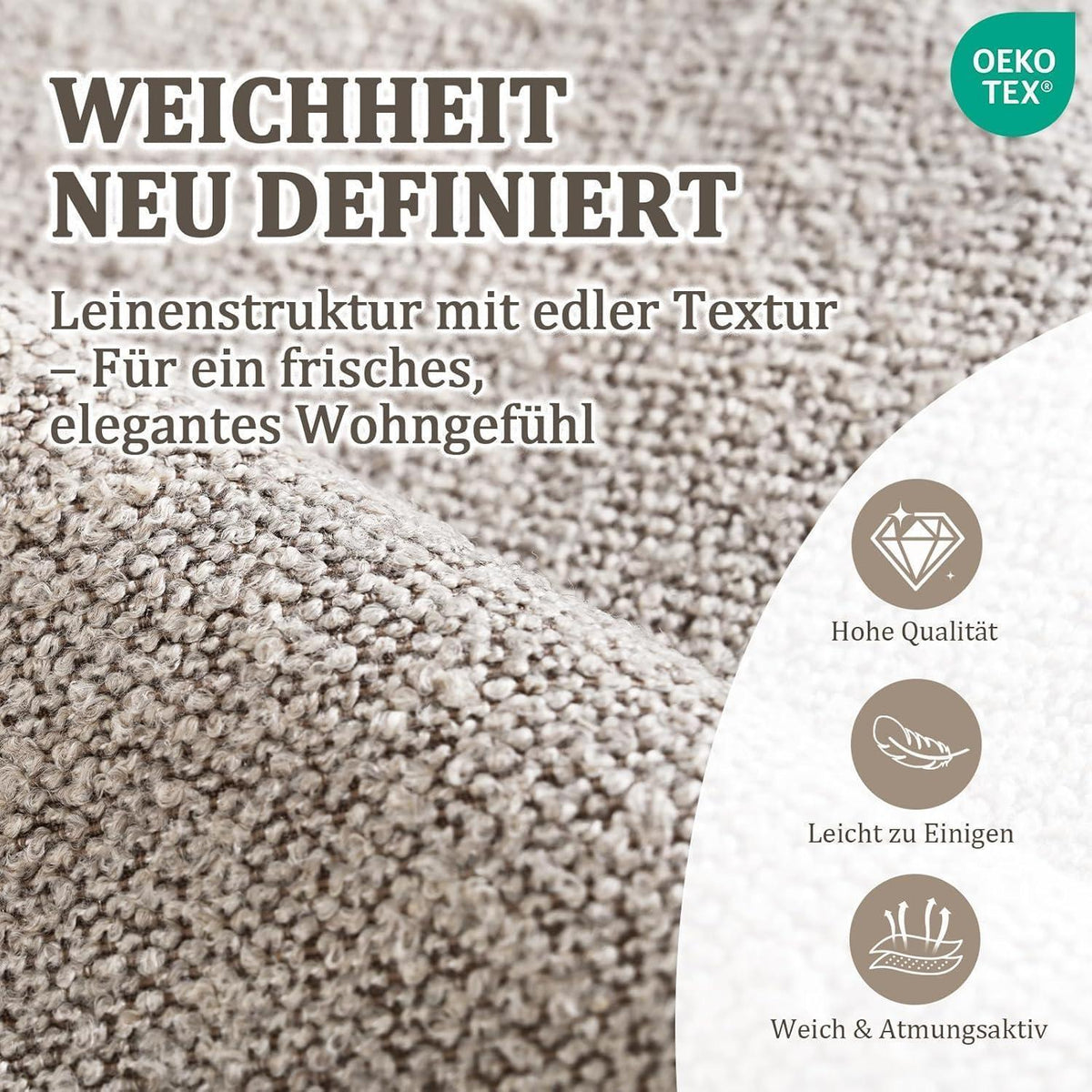 Esszimmerstühle 2er Set Bouclé Braun – Gepolsterte Küchenstühle
