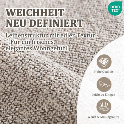 Esszimmerstühle 2er Set Bouclé Braun – Gepolsterte Küchenstühle