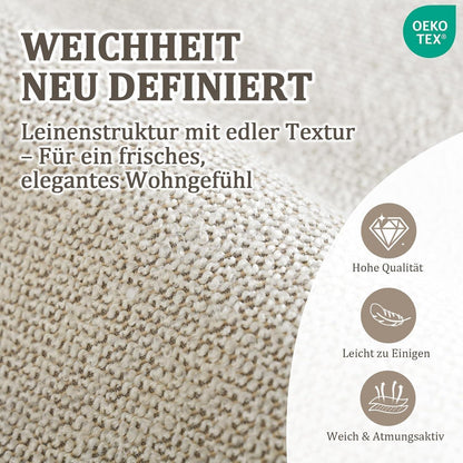 Esszimmerstühle 6er Set Bouclé Beige – Gepolsterte Küchenstühle