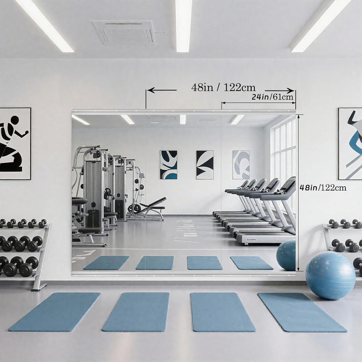 2x Ganzkörperspiegel 122x61cm – Fitness, Yoga & Wandmontage
