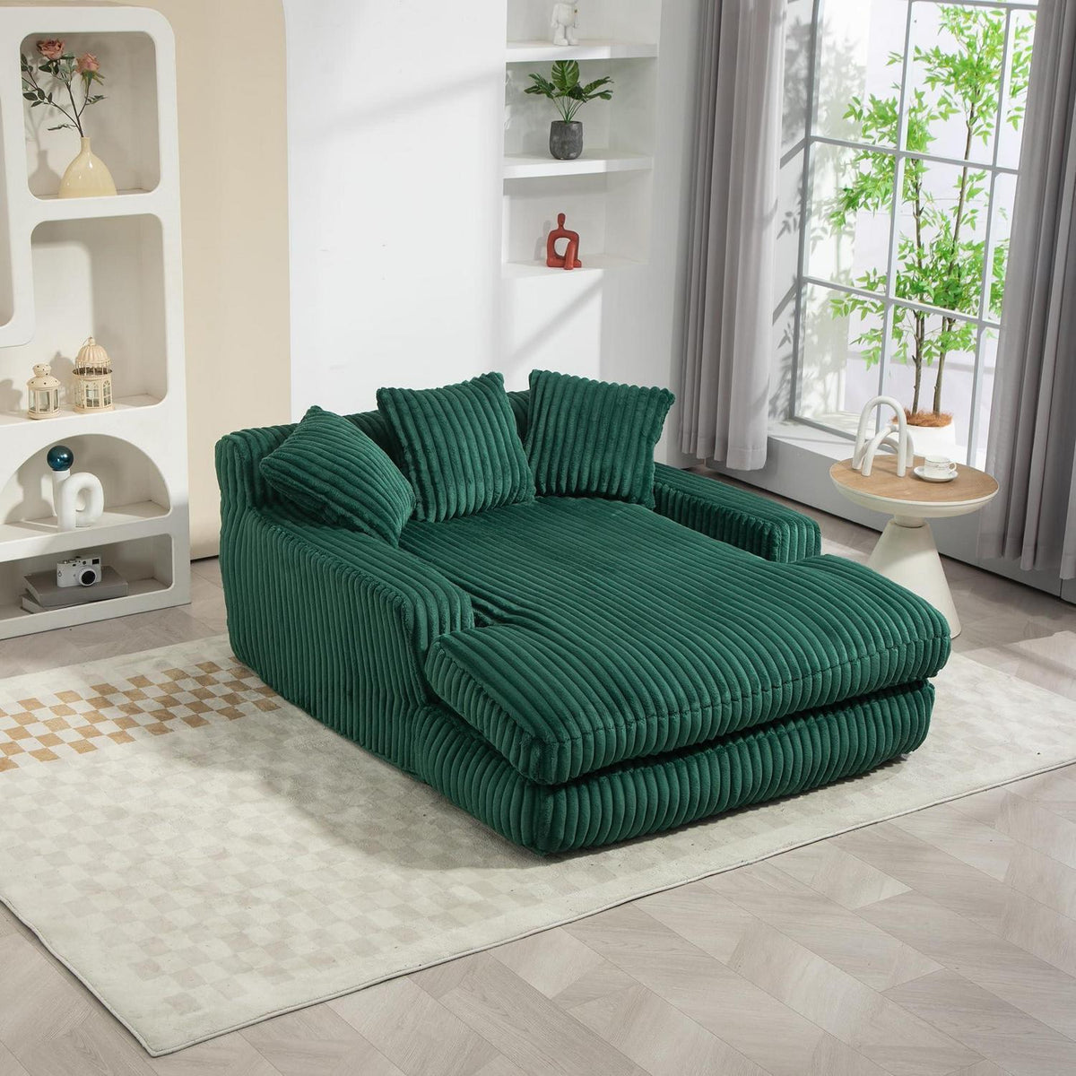Cloud Sofa: Komfortables Cord Schlafsofa Smaragdgrün