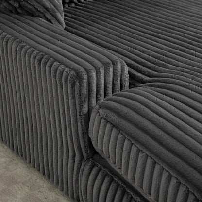 Cloud Sofa: Dunkelgraues Cord Schlafsofa mit Kissen & Komfort
