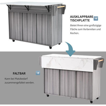 Küchenwagen mit Arbeitsplatte & Rollen – Modern & Flexibel