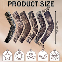 6er Set Tattoo Ärmel Sonnencreme Armlinge für Party & Cosplay