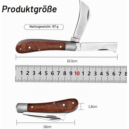 Gartenmesser 2-fach mit Okuliermesser für Veredelung & Beschneiden