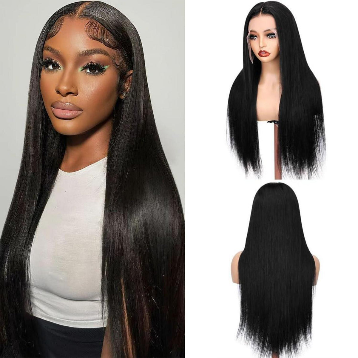 Glueless Perücke Gerade Lang 24 Inch HD Spitze Front Perücke