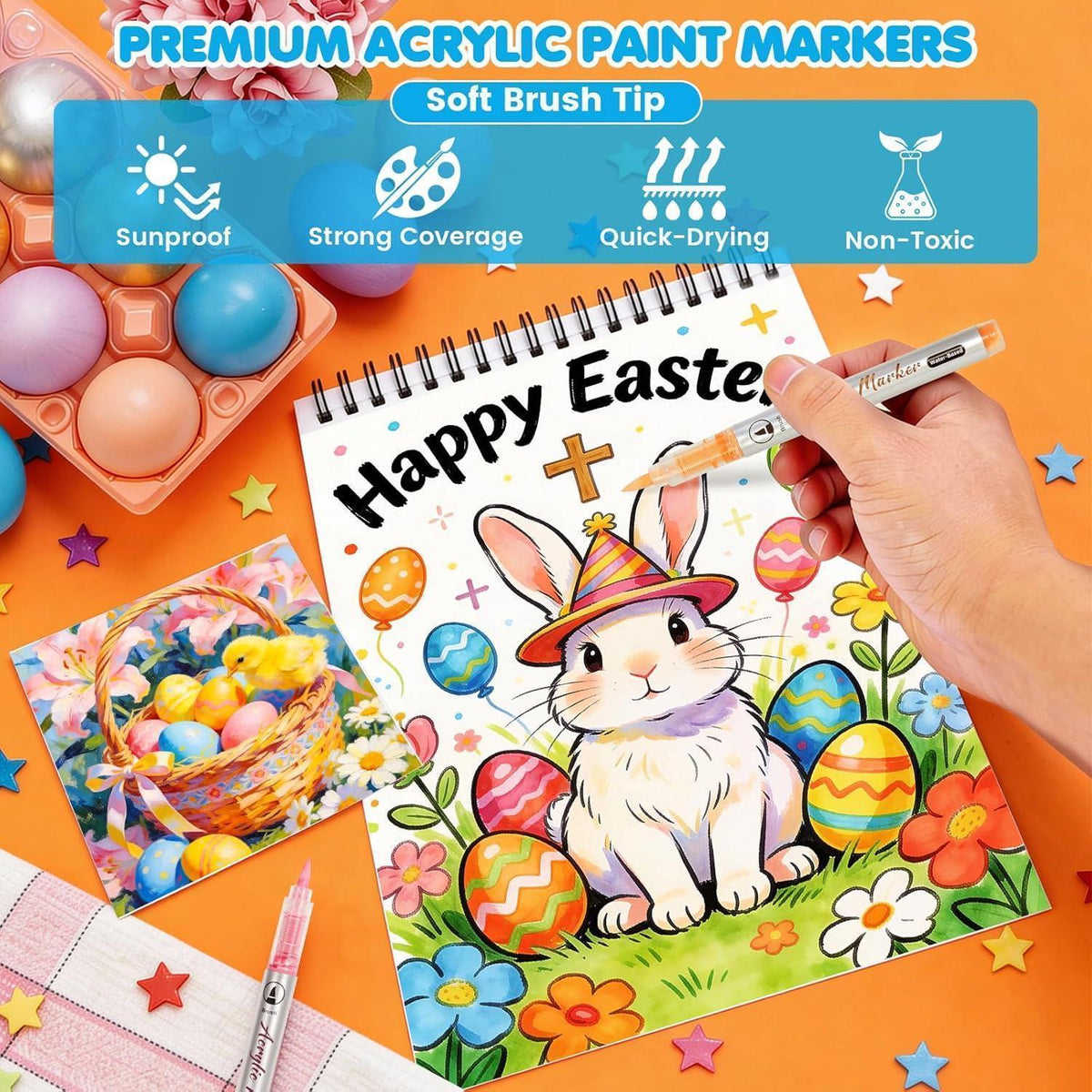 120 Acrylfarbmarker Set mit Pinselspitze – Vielseitig & Geschenkidee