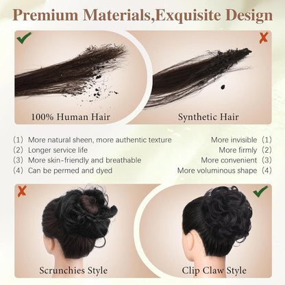 Echthaar Dutt Clip-in – Natürlicher Messy Bun für Damen