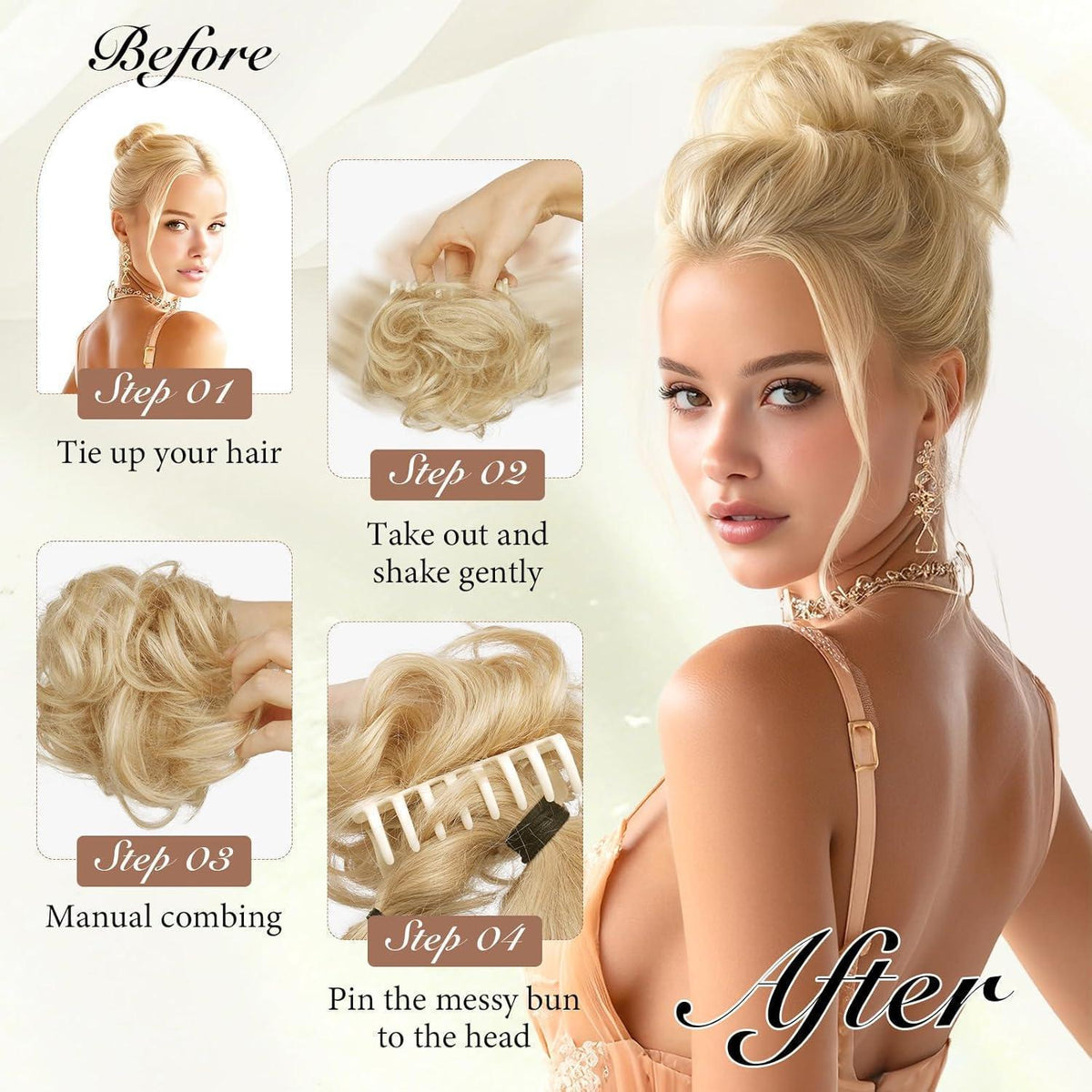 Echthaar Dutt Clip-in – Dunkelbraun & Mittelblond
