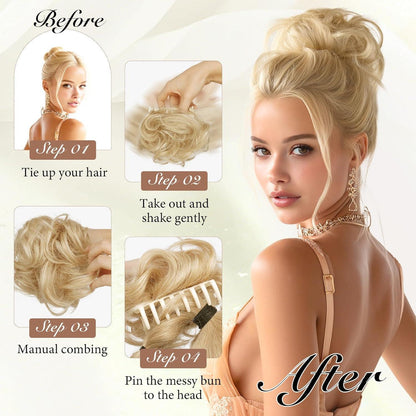 Echthaar Dutt Clip-in – Dunkelbraun & Mittelblond