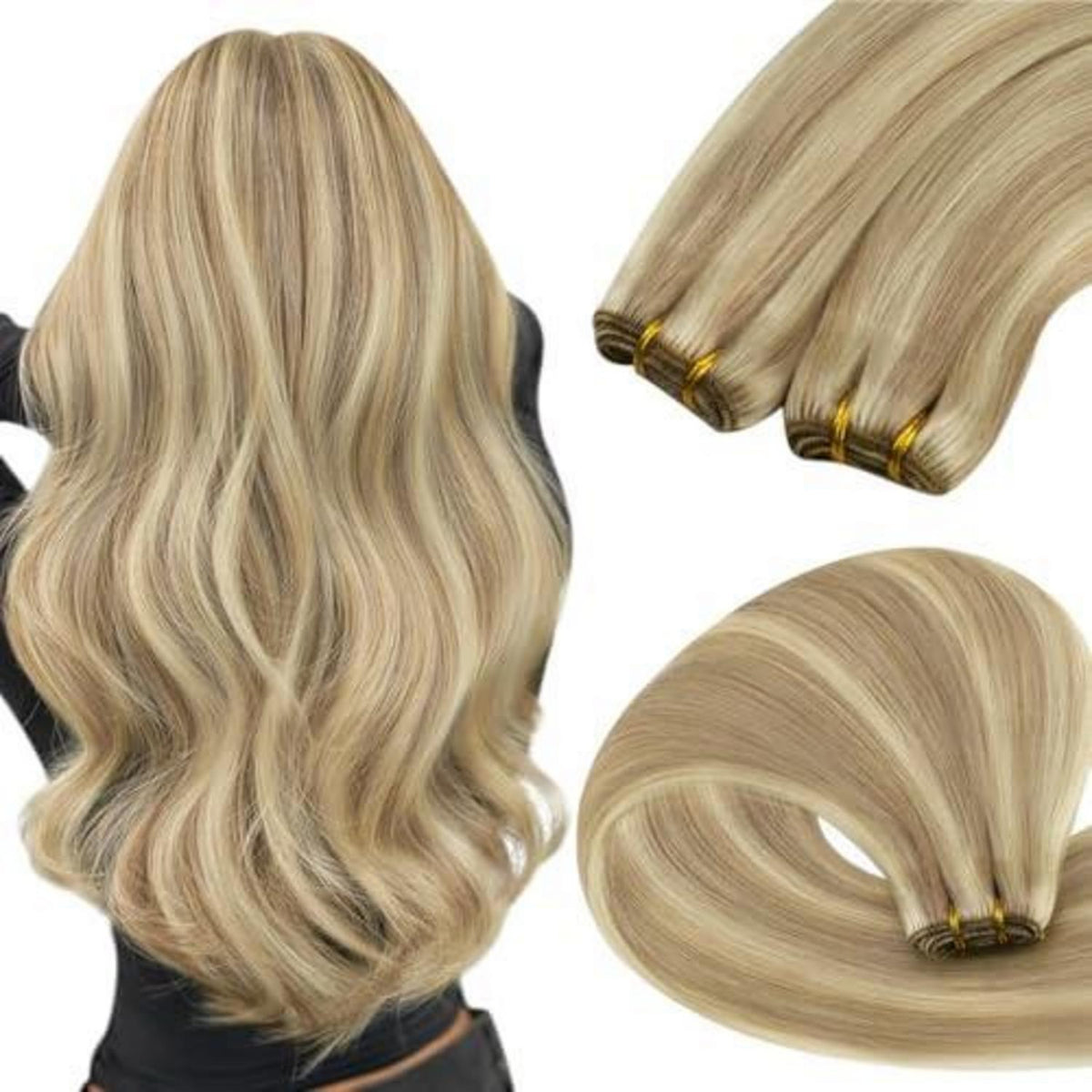 Blond Echthaar Tressen 35cm – Volumenspendend & Langanhaltend