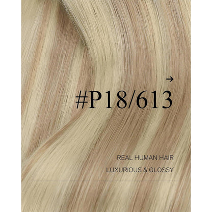 Echthaar Tressen Aschblond 35cm - Remy Weft Extensions
