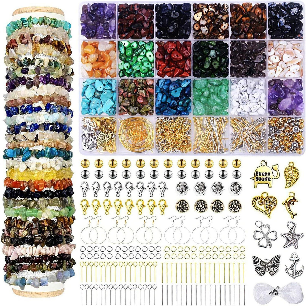 Schmuck Set mit Natursteinen – 1180 Perlen zum Selbermachen