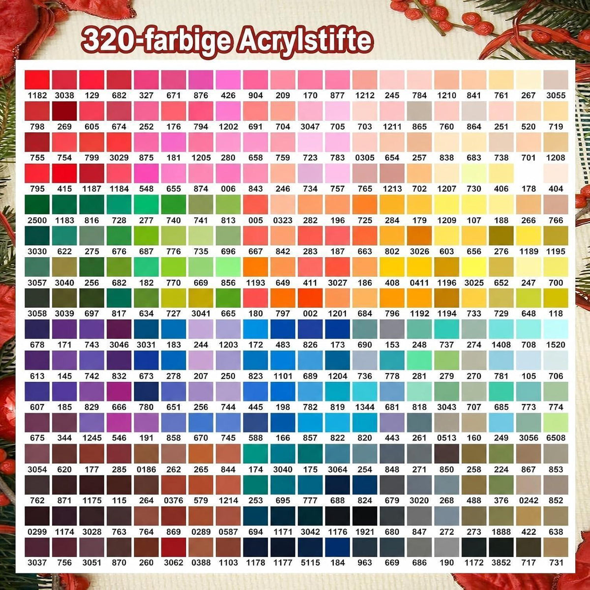320 Acrylstifte Set Wasserfest – Pinselmarker für Stein, Holz & Co.