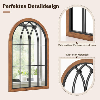 Wandspiegel Fensteroptik 90x60cm Holzrahmen Vintage Spiegel
